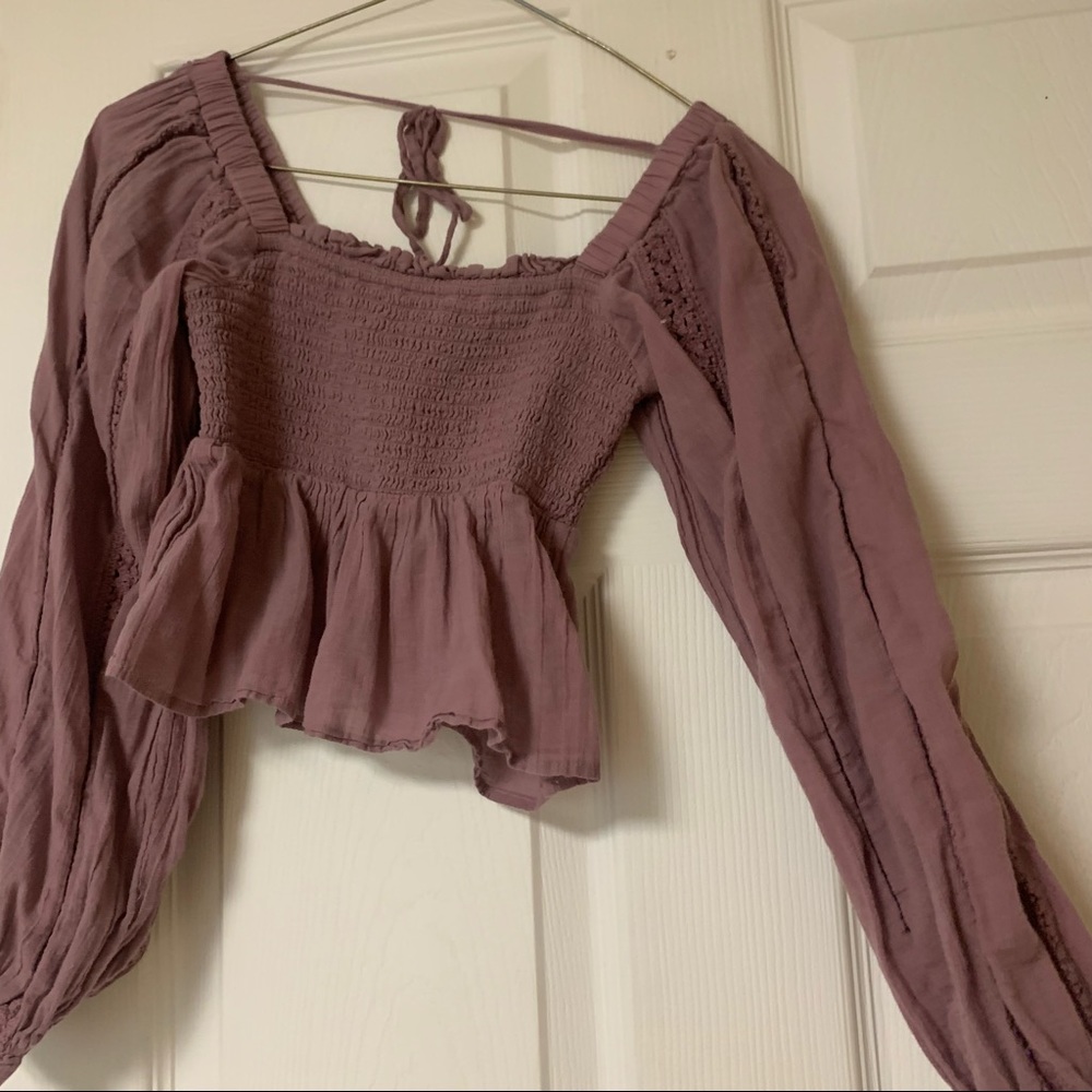 American Eagle Long Sleeve Crop Top - Picture 2 of 6